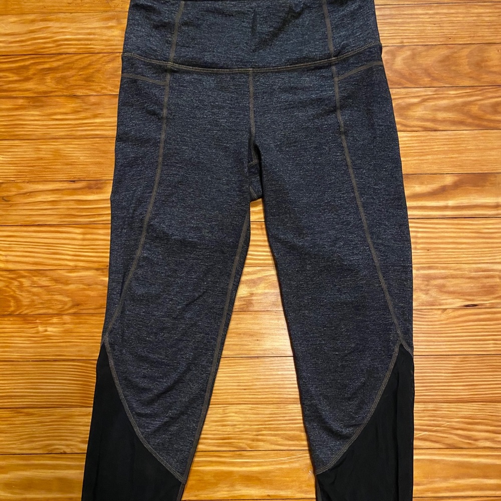NEW athleta mesh leggings capri grey